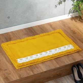 フィンランドの「幸せを運ぶ鳥」小鳥柄の玄関マット　イエロー