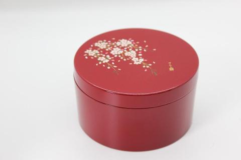紀州漆器　ボンボニエール　朱　桜さくら