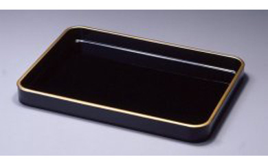 木製 漆塗 賞状盆 金縁付（尺八・54.8cm）天然木・天然うるし・手塗