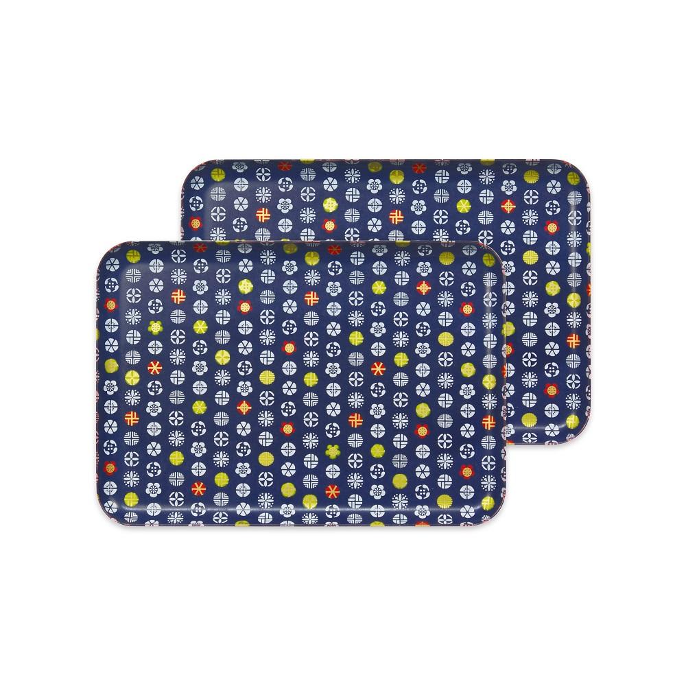 タツクラフト 友禅和紙トレー Ｍ 33cm 2枚セット 小花 小紋