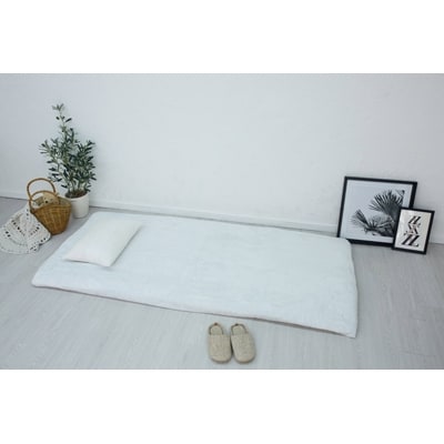 ワンタッチシーツ 敷毛布 シングル アクリル 布団用 洗える 全周ゴム付 ブルー