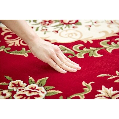 絨毯 ラグマット 3畳 長方形 250×200 洗える 厚手プレミアムローズ エンジ