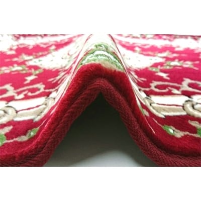 玄関マット 50×80  洗える マット 高級 金華山織 小花フローレンス 赤