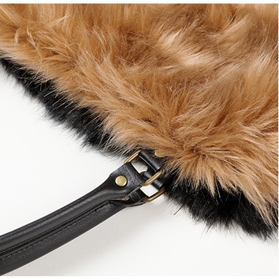 OKADA TEXTILE バイカラ―バッグ(ブラック×キャメル)