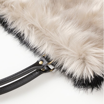 OKADA TEXTILE バイカラ―バッグ(ブラック×グレージュ)