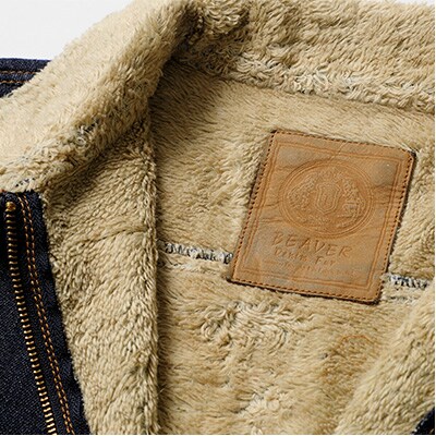 デニムファージャケットS ベージュ