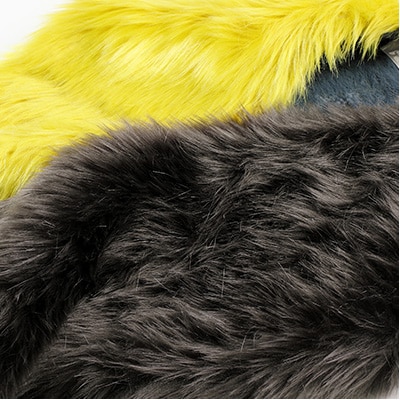 OKADA TEXTILE バイカラーマフラー(イエロー×チャコールグレー)