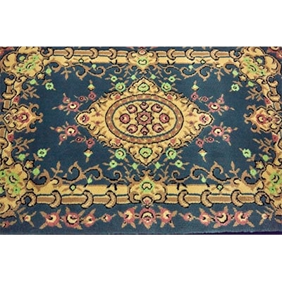 玄関マット 50×80 洗える マット 高級 金華山織 小花フローレンス ブルー