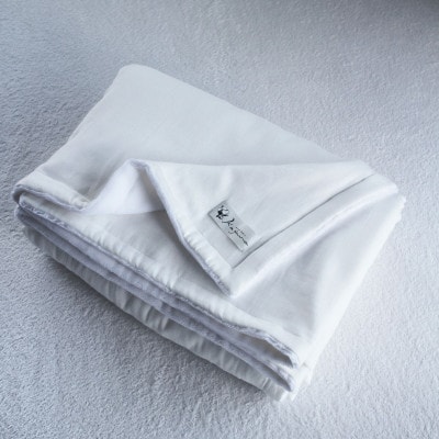 cotton snow 6重ガーゼとコットンパイルのリバーシブル毛布(シングル)ホワイト