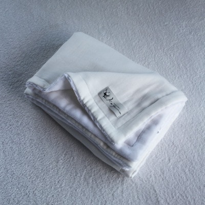 cotton snow 6重ガーゼとコットンパイルのリバーシブル ブランケット ホワイト