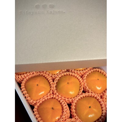 【先行受付】キタヤマ果樹園のたねなし柿　9～12個(2L～3L)オリジナル化粧箱入り(シルバー箱)