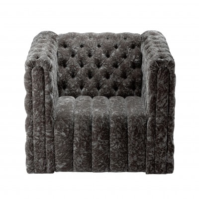 KIITH(キース)ボタン絞り　ソファー　グレー【配送不可地域：離島・沖縄県】