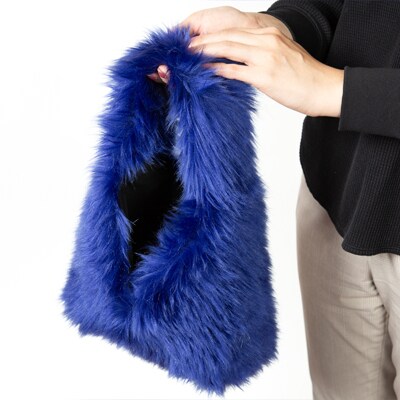 OKADA TEXTILE おさんぽエコファーバッグ ロイヤルブルー