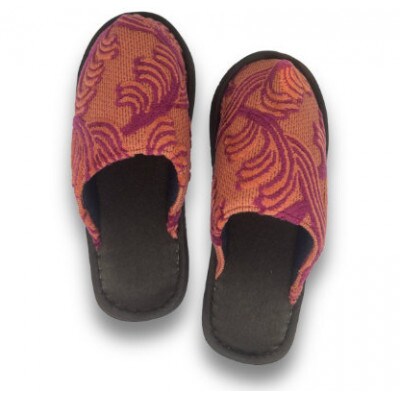 NAKAYA KINKAZAN TEXTILE  金華山スリッパ　フェザー レッド 1足