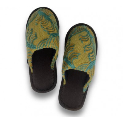 NAKAYA KINKAZAN TEXTILE  金華山スリッパ　フェザー　イエロー 1足