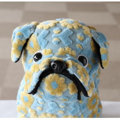 NAKAYA KINKAZAN TEXTILE　ぬいぐるみ　モンちゃん(ブルドック)ブルー/イエロー