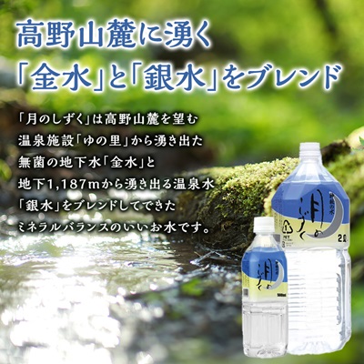 【2ヵ月毎定期便】ミネラルウォーター　月のしずく2L×6本入 全6回
