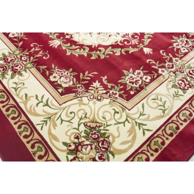 絨毯 ラグマット 2畳 正方形 200×200 洗える プレミアムローズ エンジ