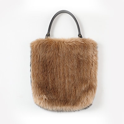 OKADA TEXTILE バイカラ―バッグ(ブラック×キャメル)