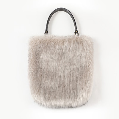 OKADA TEXTILE バイカラ―バッグ(ブラック×グレージュ)