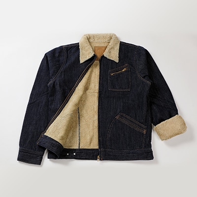 デニムファージャケットXS ベージュ