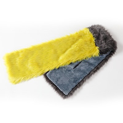 OKADA TEXTILE バイカラーマフラー(イエロー×チャコールグレー)