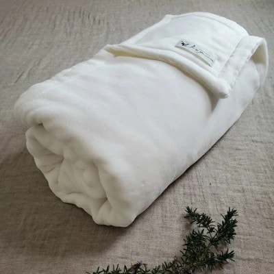 cotton snow 6重ガーゼとコットンパイルのリバーシブル毛布(シングル)ホワイト