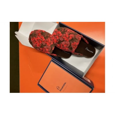 金華山織スリッパ　1足　クローバー　レッド　