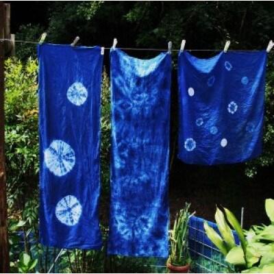 藍染体験チケット　桃コース　藍染工房瑠璃(ハンカチ・2名様分)