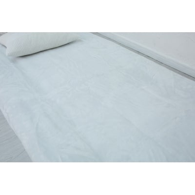 ワンタッチシーツ 敷毛布 シングル アクリル 布団用 洗える 全周ゴム付 ブルー