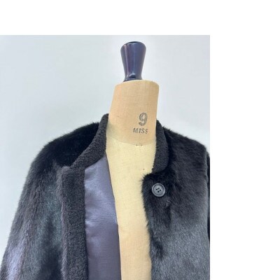 OKADA TEXTILE エコファー ロングポンチョ ブラック