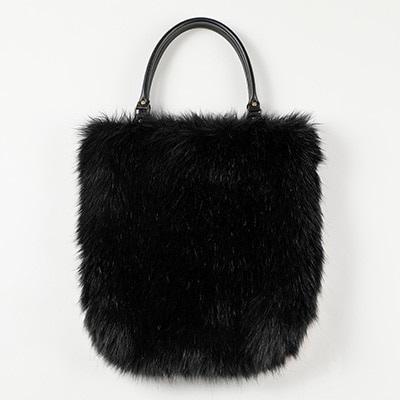 OKADA TEXTILE バイカラ―バッグ(ブラック×グレージュ)