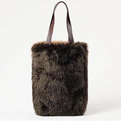 OKADA TEXTILE 切り替えトートバッグ(キャメル×カーキブラウン)