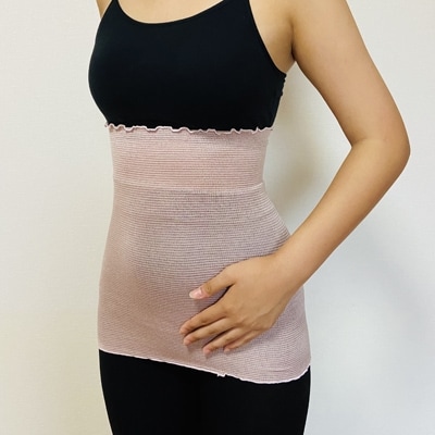 和歌山県産シルク腹巻き2枚セット　シルバー・サンドベージュ