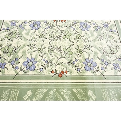 絨毯 ラグマット 3畳 長方形 250×200 洗える 厚手 ブラッサム グリーン