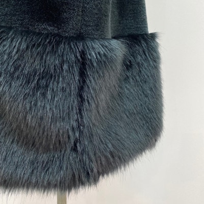 OKADA TEXTILE エコファー切り替え ロングベスト ブラック