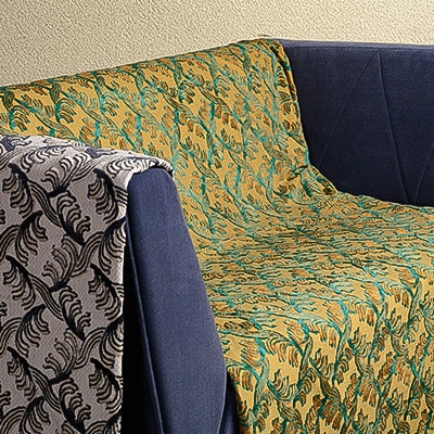 金華山織カバーリングシリーズ(フェザー)ソファカバー 2.5人掛け  イエロー系