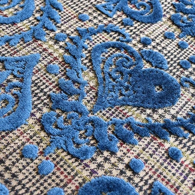 金華山織×天然高級レザートートバッグ スペード柄　BU/茶