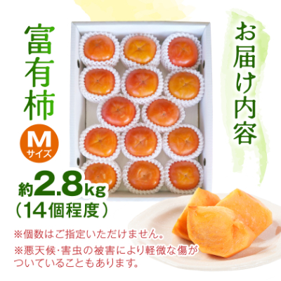 ケーズファーム　富有柿　M　14個程度(約2.8kg)