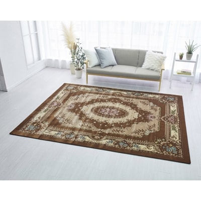 絨毯 ラグマット 3畳 長方形 250×200 洗える 厚手 ボルダー ブラウン