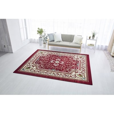 絨毯 ラグマット 3畳 長方形 250×200 洗える 厚手 サンアントニオ エンジ