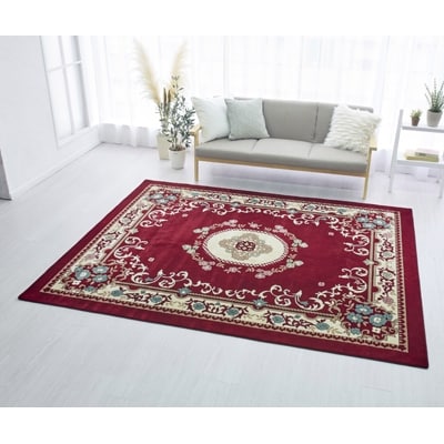 絨毯 ラグマット 2畳 正方形 200×200 洗える 厚手 プエブロ エンジ