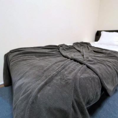 活生綿モノトーン毛布　グレー