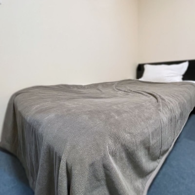 活生綿モノトーン毛布　ライトグレー