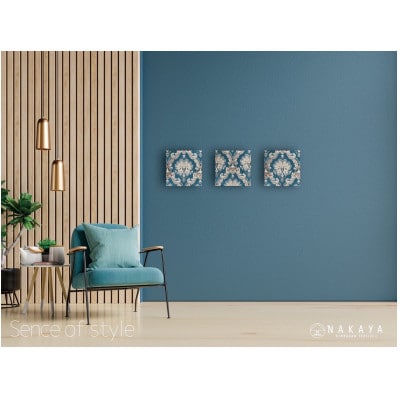 金華山織ファブリックパネル ベニス ブルー 3枚組