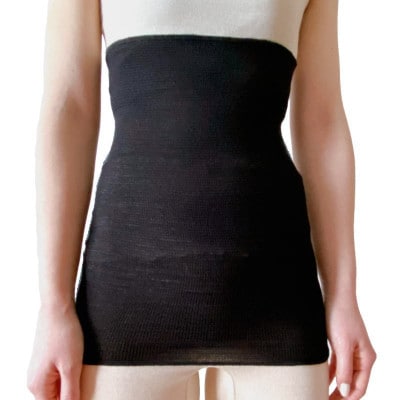 シルク100%オールシーズン腹巻き(男女兼用)【ブラック1枚】
