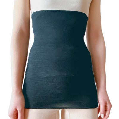 シルク100%オールシーズン腹巻き(男女兼用)【チャコール1枚】