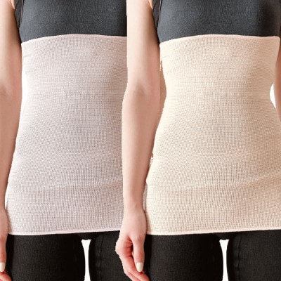 【さくらピンク1枚・オートミール1枚】(2枚セット)シルク100%オールシーズン腹巻き(男女兼用)