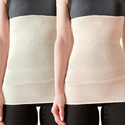 【クリーム1枚・オートミール1枚】(2枚セット)シルク100%オールシーズン腹巻き(男女兼用)
