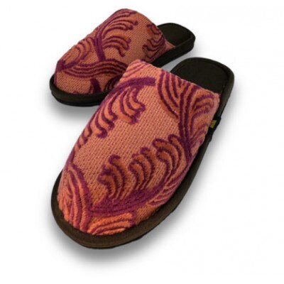 NAKAYA KINKAZAN TEXTILE  金華山スリッパ　フェザー レッド 1足